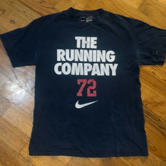 RARE navy blue vintage nike original the running company 72  T-shirt sz medium - Picture 1 of 8
